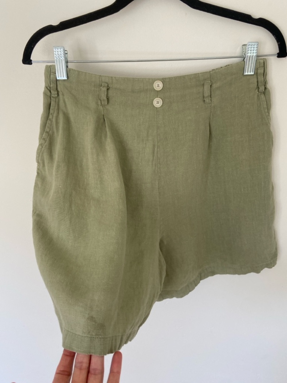 Mus and Bombon 100% Linen Shorts Sage Green size Large - Picture 5 of 9